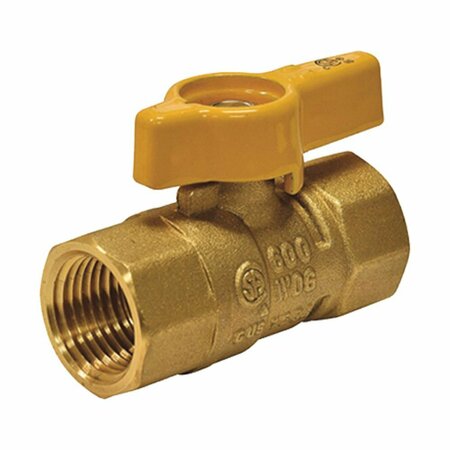 THRIFCO PLUMBING 1/2 Inch FIP x 1/2 Inch FIP Brass Straight Gas Ball Valve 6415084